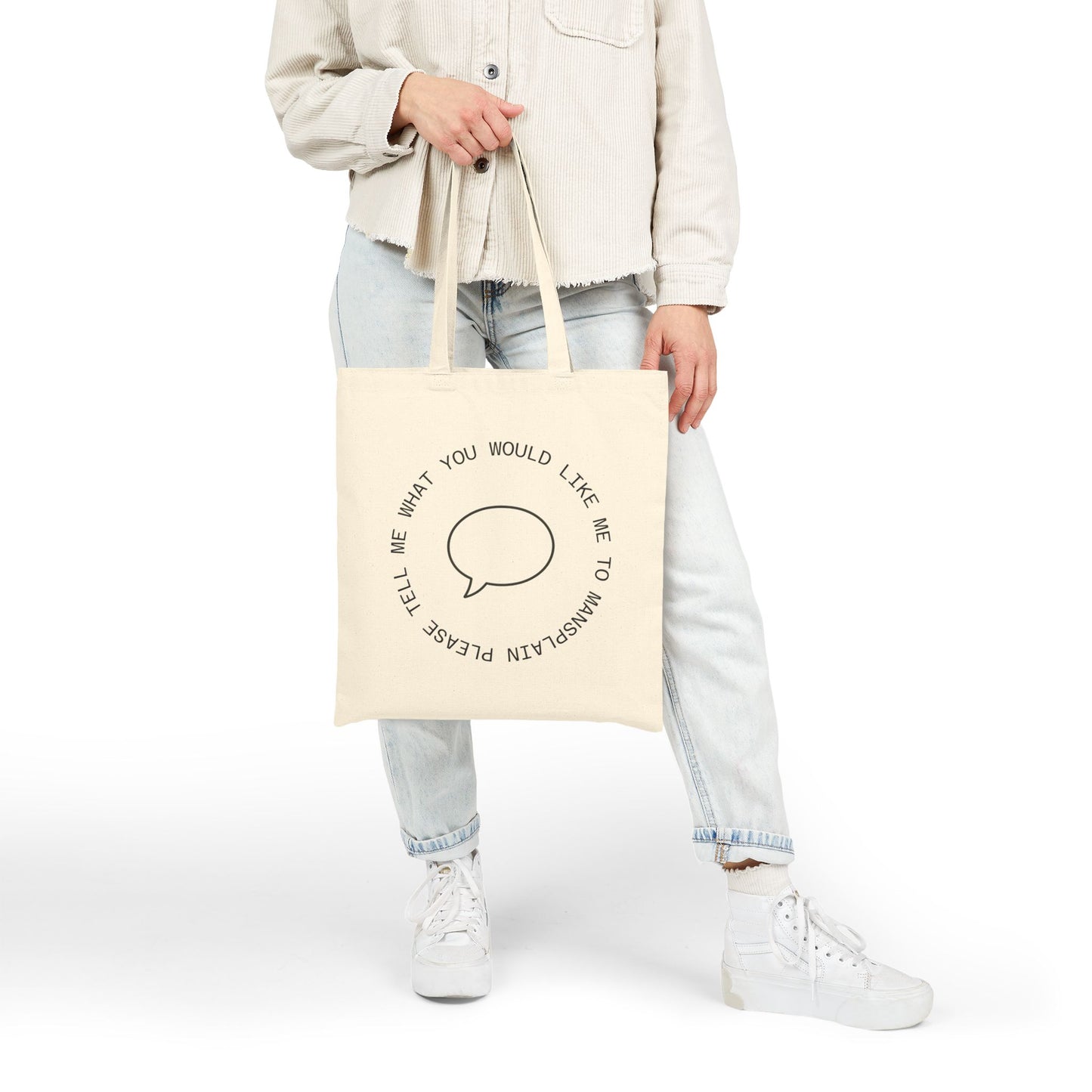 Mansplain Funny Tote Bag - Great for Shopping, Gifts, Everyday Use, Eco-Friendly, Motivational