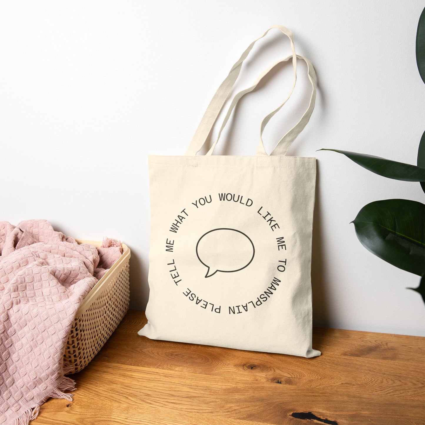 Mansplain Funny Tote Bag - Great for Shopping, Gifts, Everyday Use, Eco-Friendly, Motivational